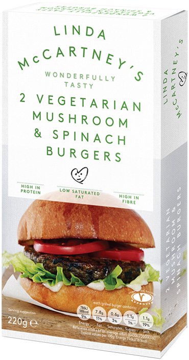 Linda McCartney Foods - Vegetarian Mushroom & Spinach Burgers